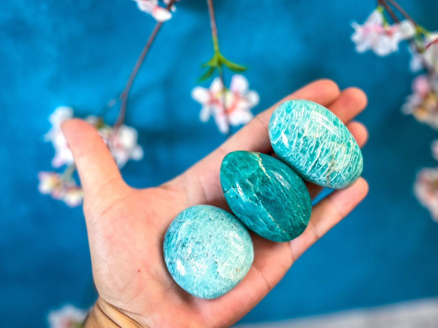 Amazonite palm stone