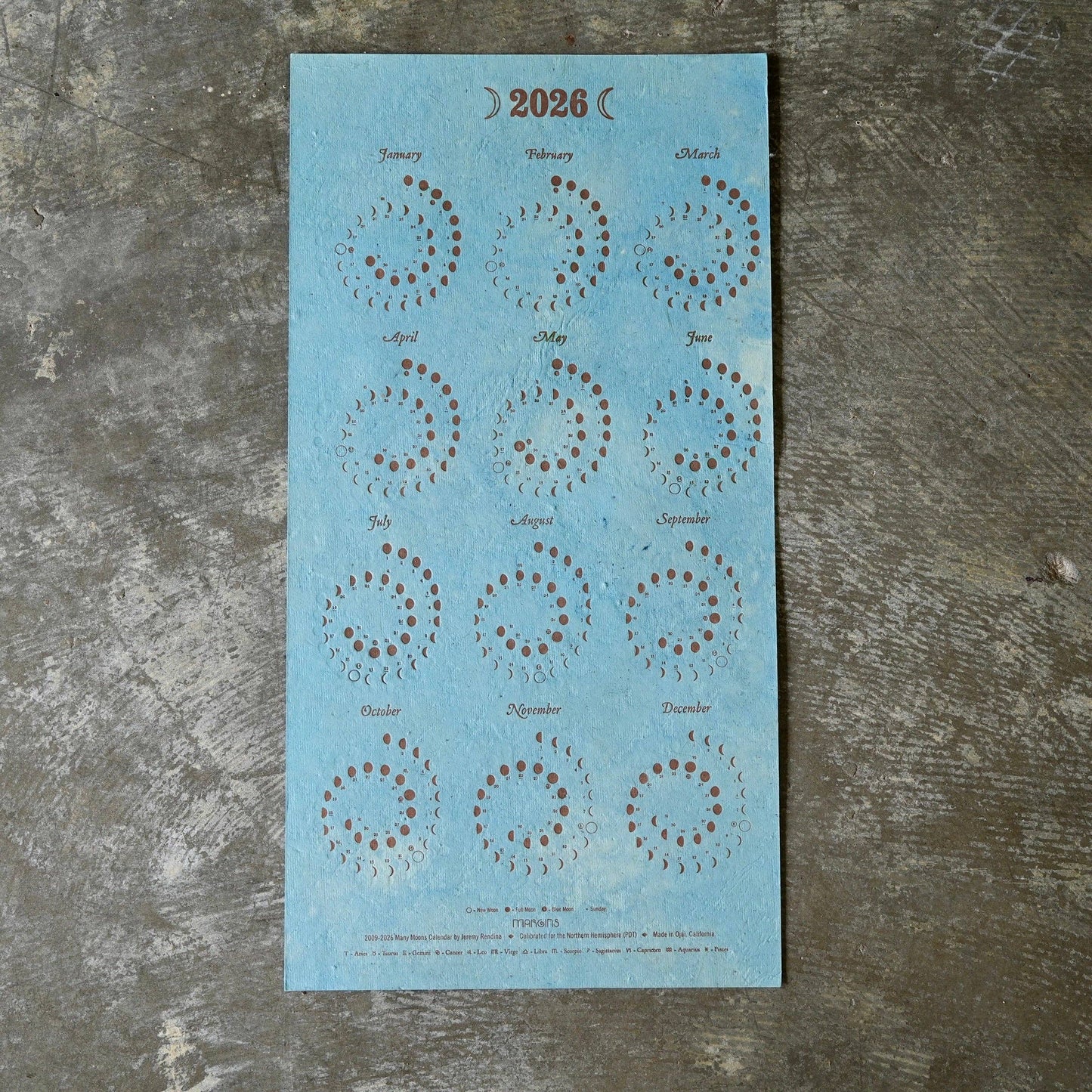 Plantable Wildflower Lunar Calendar - Blue