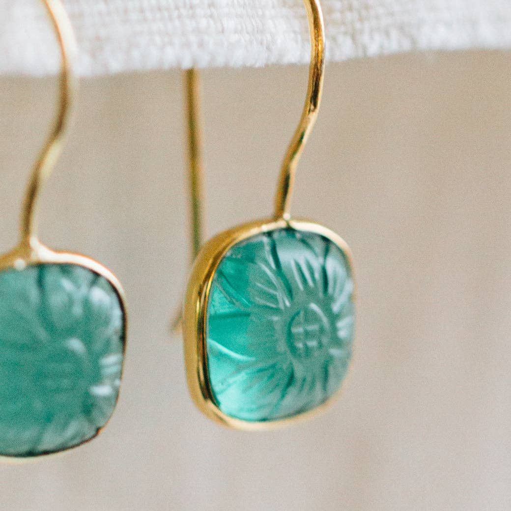 Blue Daisy Earrings