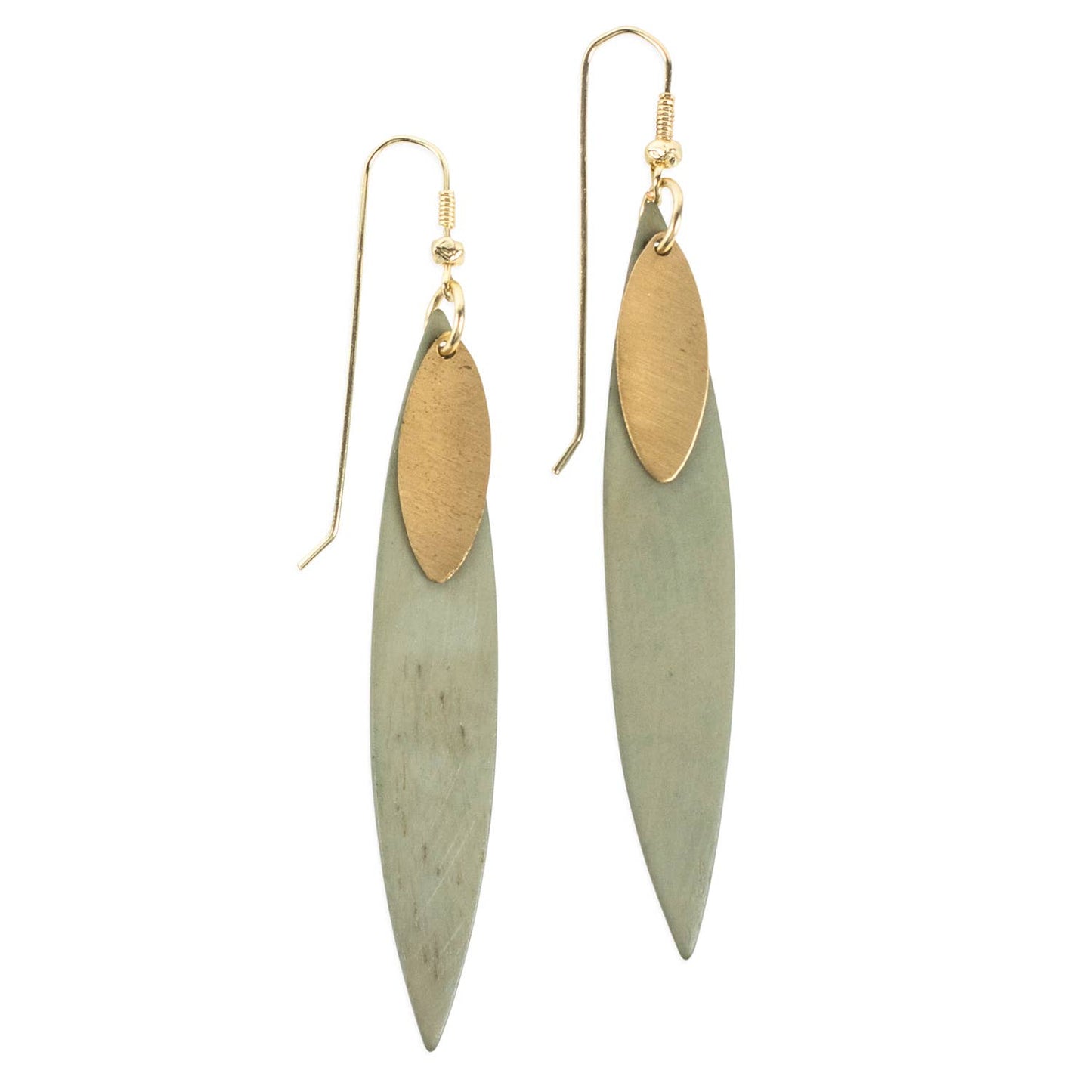 Bone and Brass Earrings