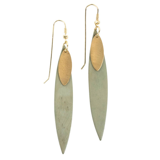 Bone and Brass Earrings