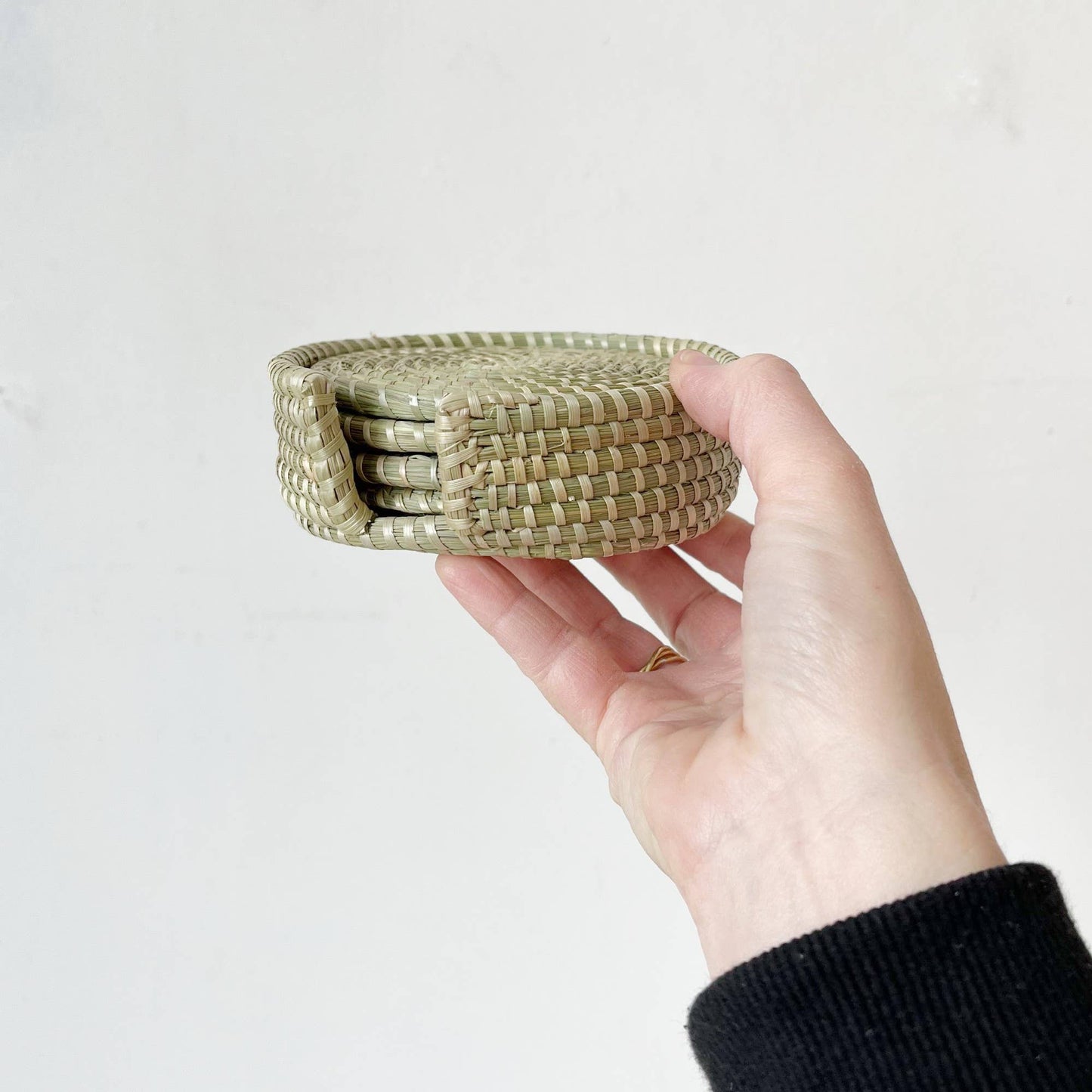 Sweetgrass Coaster Set + Holder