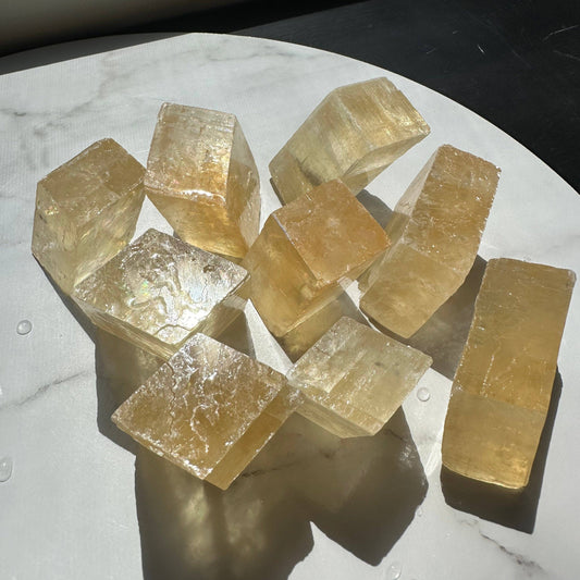 Yellow Calcite Cube