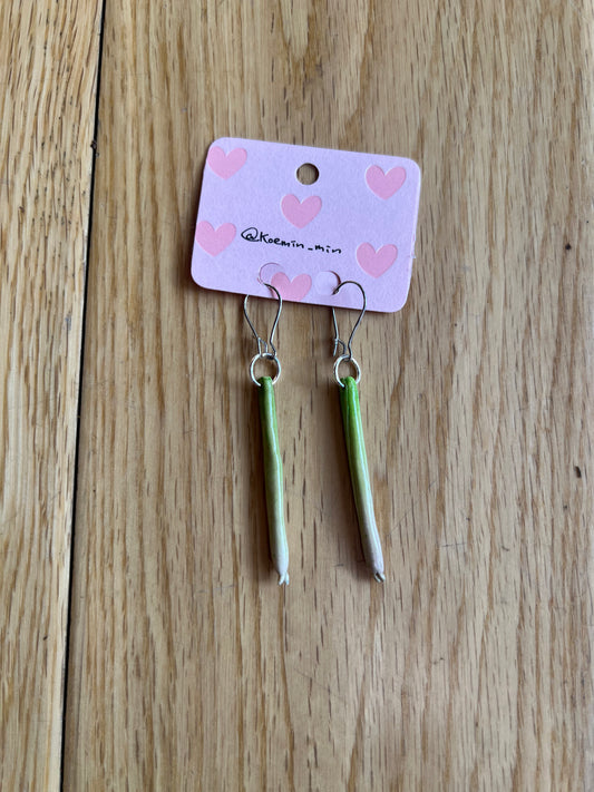 Green Onion Earrings