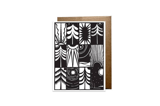 "Winter Trees and Sun" Card