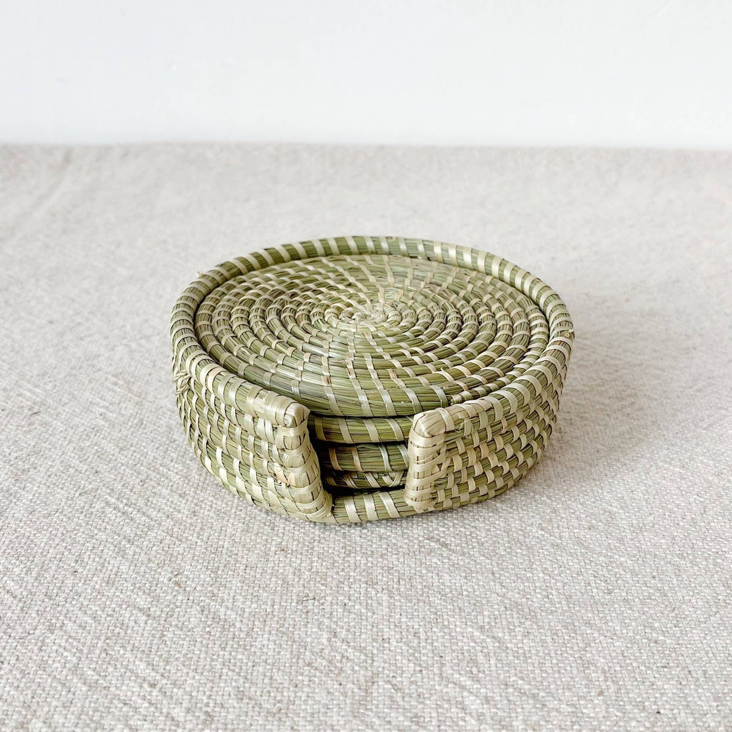 Sweetgrass Coaster Set + Holder