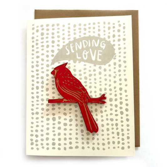 Sending Love Cardinal Magnet Card